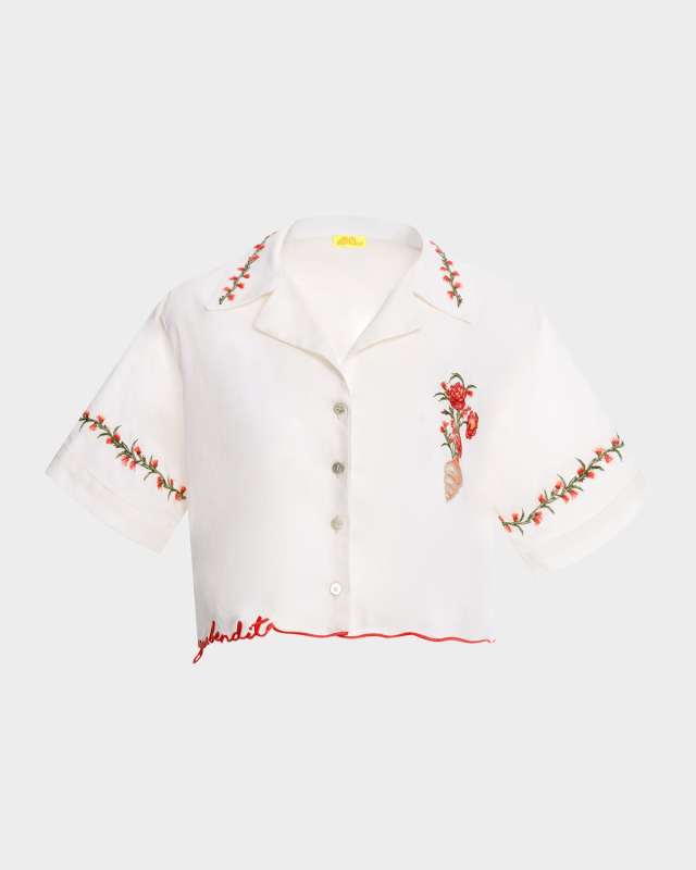 Itsy Nacar Embroidered Button-Front Shirt